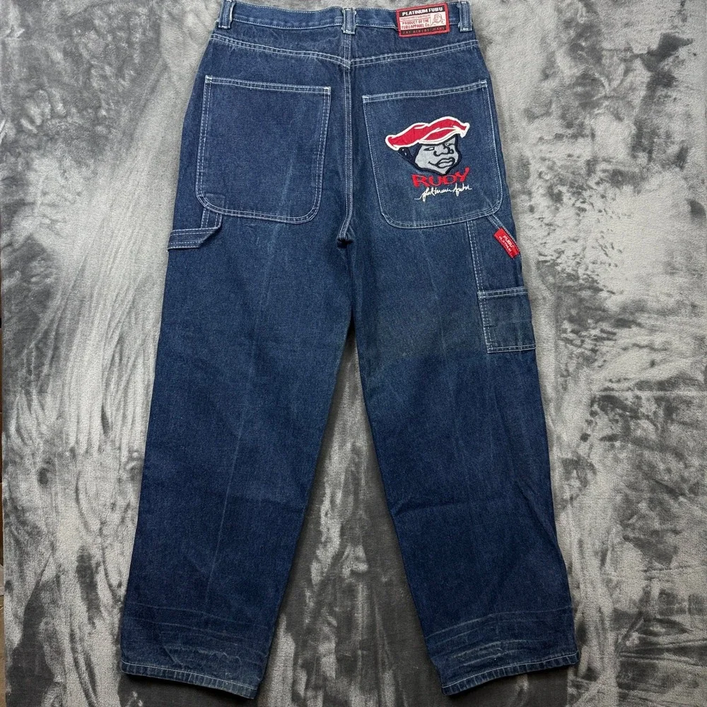 Platinum FUBU Carpenter Jeans Mens 34 Blue Excellent Fat Albert Rudy Vintage 90s